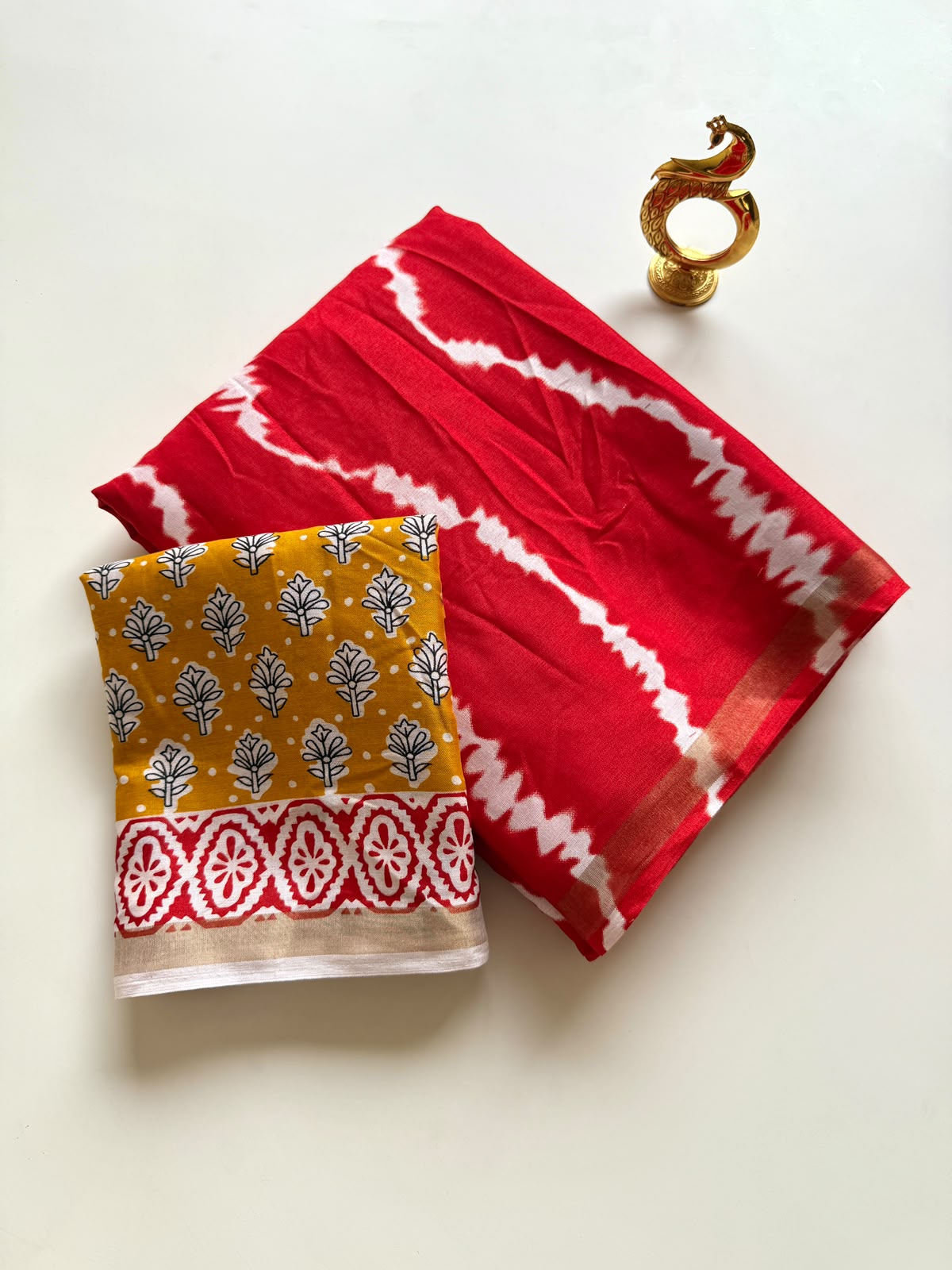 Soft Pure Chanderi Cotton Leheriya Tie-Dye Saree